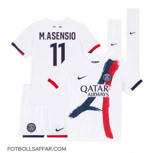 Paris Saint-Germain Marco Asensio #11 Bortadräkt Barn 2024-25 Kortärmad (+ Korta byxor)